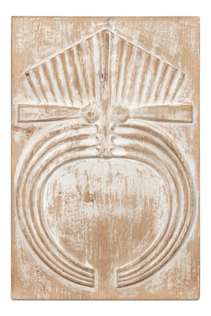 Sarreid Rupert Carved Panel - Exquisite Reclaimed Pine Wood Artistry For Rustic Home Décor & Design Natural  54046