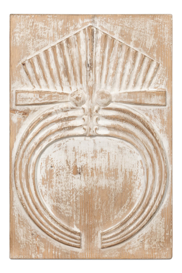 Sarreid Rupert Carved Panel - Exquisite Reclaimed Pine Wood Artistry For Rustic Home Décor & Design Natural  54046