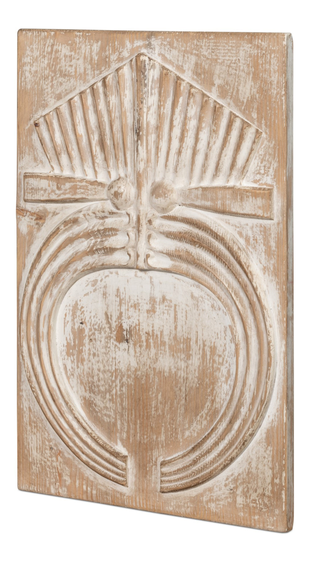 Sarreid Rupert Carved Panel - Exquisite Reclaimed Pine Wood Artistry For Rustic Home Décor & Design Natural  54046