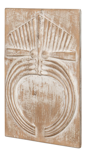Sarreid Rupert Carved Panel - Exquisite Reclaimed Pine Wood Artistry For Rustic Home Décor & Design Natural  54046