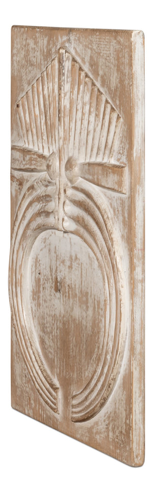 Sarreid Rupert Carved Panel - Exquisite Reclaimed Pine Wood Artistry For Rustic Home Décor & Design Natural  54046