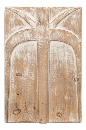 Sarreid Ringo Carved Panel - Unique Reclaimed Pine Wood Artistry For Stunning Home Décor And Design Natural  54047