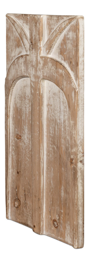 Sarreid Ringo Carved Panel - Unique Reclaimed Pine Wood Artistry For Stunning Home Décor And Design Natural  54047