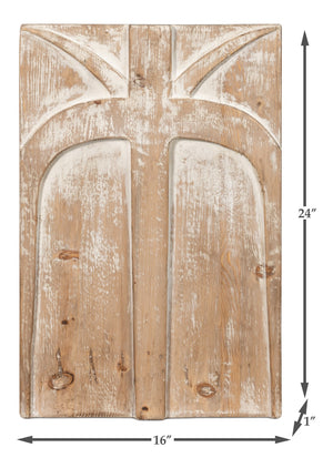 Sarreid Ringo Carved Panel - Unique Reclaimed Pine Wood Artistry For Stunning Home Décor And Design Natural  54047