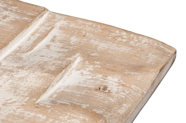 Sarreid Rip Carved Panel - Exquisite White Reclaimed Pine Wood Craftsmanship For Timeless Home Decor Natural  54048