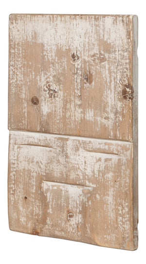 Sarreid Rip Carved Panel - Exquisite White Reclaimed Pine Wood Craftsmanship For Timeless Home Decor Natural  54048