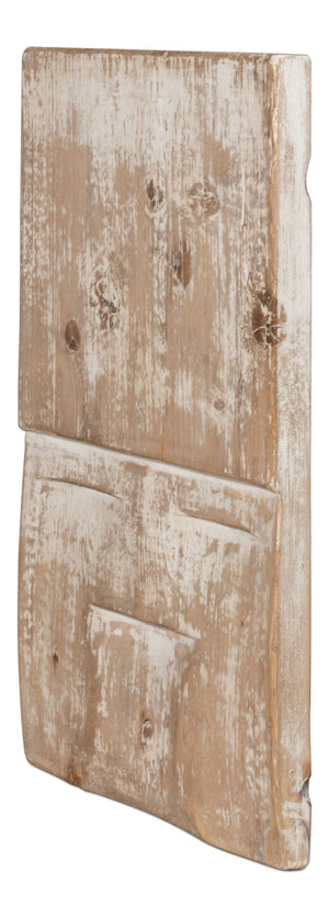 Sarreid Rip Carved Panel - Exquisite White Reclaimed Pine Wood Craftsmanship For Timeless Home Decor Natural  54048