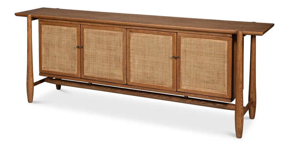Sarreid Nido Sideboard 4 Doors In Reclaimed Oak Wood - Timeless Design For Modern Living Spaces! Natural  54049