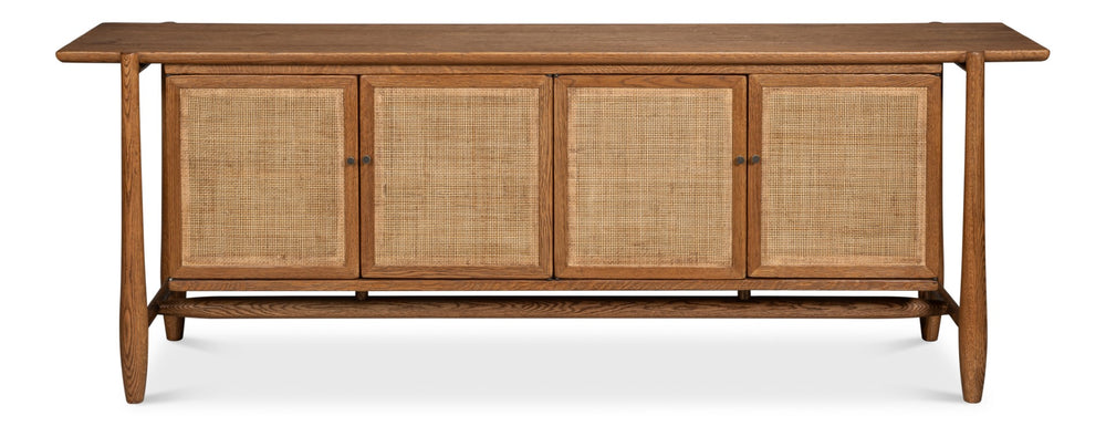 Sarreid Nido Sideboard 4 Doors In Reclaimed Oak Wood - Timeless Design For Modern Living Spaces! Natural  54049