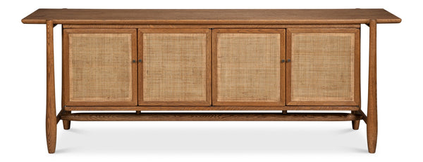 Sarreid Nido Sideboard 4 Doors In Reclaimed Oak Wood - Timeless Design For Modern Living Spaces! Natural  54049