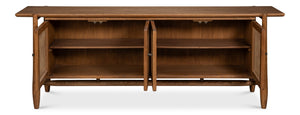 Sarreid Nido Sideboard 4 Doors In Reclaimed Oak Wood - Timeless Design For Modern Living Spaces! Natural  54049