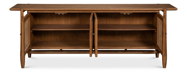 Sarreid Nido Sideboard 4 Doors In Reclaimed Oak Wood - Timeless Design For Modern Living Spaces! Natural  54049