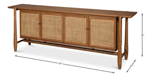 Sarreid Nido Sideboard 4 Doors In Reclaimed Oak Wood - Timeless Design For Modern Living Spaces! Natural  54049