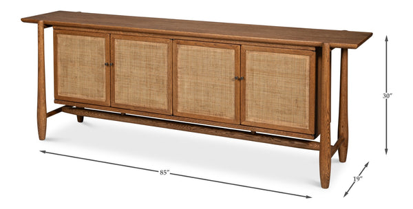 Sarreid Nido Sideboard 4 Doors In Reclaimed Oak Wood - Timeless Design For Modern Living Spaces! Natural  54049