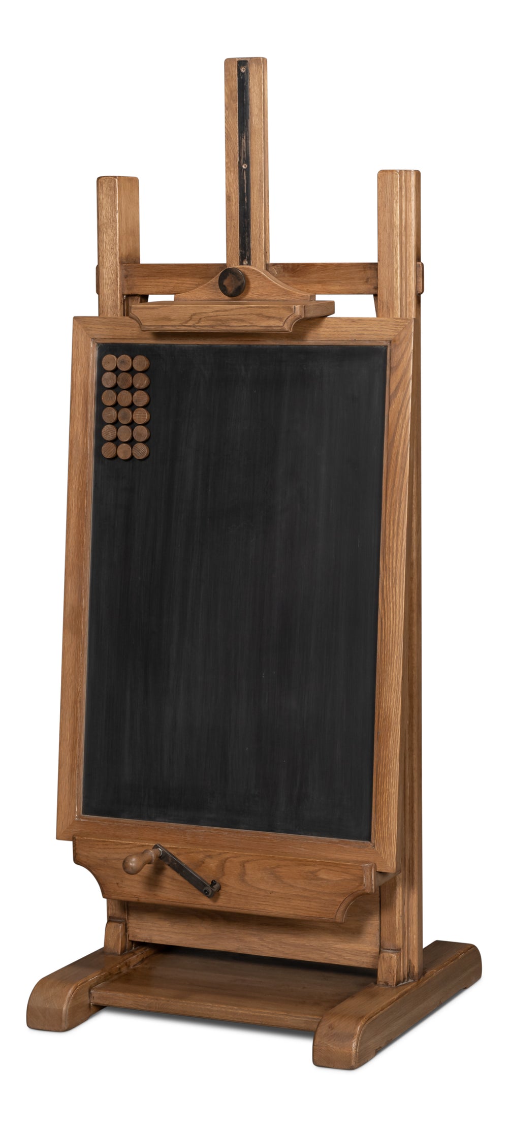 Sarreid Haagen Adjustable Blackboard Easel - Stylish Reclaimed Oak Design For Creative Spaces & Artistry Natural  54052