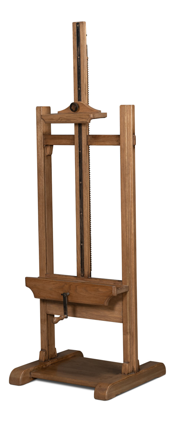 Sarreid Haagen Adjustable Blackboard Easel - Stylish Reclaimed Oak Design For Creative Spaces & Artistry Natural  54052