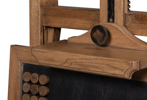 Sarreid Haagen Adjustable Blackboard Easel - Stylish Reclaimed Oak Design For Creative Spaces & Artistry Natural  54052