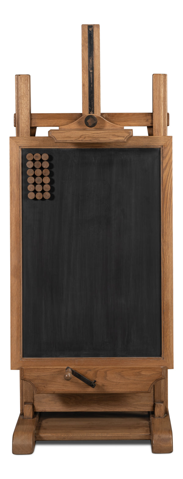 Sarreid Haagen Adjustable Blackboard Easel - Stylish Reclaimed Oak Design For Creative Spaces & Artistry Natural  54052
