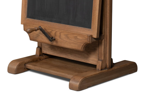 Sarreid Haagen Adjustable Blackboard Easel - Stylish Reclaimed Oak Design For Creative Spaces & Artistry Natural  54052