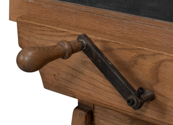 Sarreid Haagen Adjustable Blackboard Easel - Stylish Reclaimed Oak Design For Creative Spaces & Artistry Natural  54052