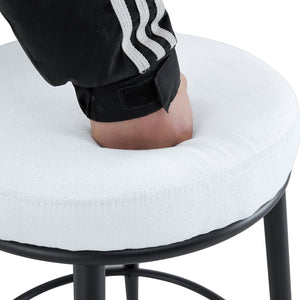 English Elm Fashionable Ergonomic Bar Chairs Set of Two with Breathable Fabric, Curved Back, Cushioned Comfort White+Black W1151P279690