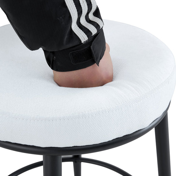 English Elm Fashionable Ergonomic Bar Chairs Set of Two with Breathable Fabric, Curved Back, Cushioned Comfort White+Black W1151P279690