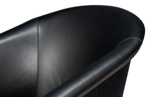 Sarreid Nagel Distilled Leather Chair - Luxurious Onyx Black Design With Sturdy Iron Frame For Style Black  54058