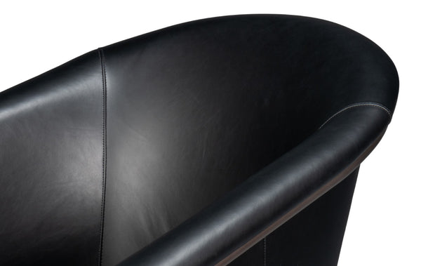 Sarreid Nagel Distilled Leather Chair - Luxurious Onyx Black Design With Sturdy Iron Frame For Style Black  54058