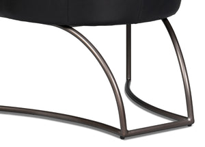 Sarreid Nagel Distilled Leather Chair - Luxurious Onyx Black Design With Sturdy Iron Frame For Style Black  54058