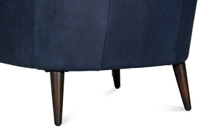 Sarreid Hightower Distilled Leather Chair In Chateau Blue Finish - Stylish Comfort For Modern Living Spaces Blue  54059