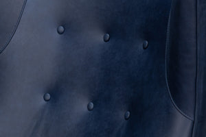 Sarreid Hightower Distilled Leather Chair In Chateau Blue Finish - Stylish Comfort For Modern Living Spaces Blue  54059