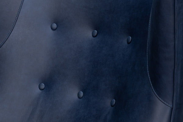 Sarreid Hightower Distilled Leather Chair In Chateau Blue Finish - Stylish Comfort For Modern Living Spaces Blue  54059