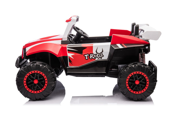 English Elm 24v Two Seater Kids Utv 800w 4x4 Off Road Ride on with Full Suspension Remote White+Red W1620P328746