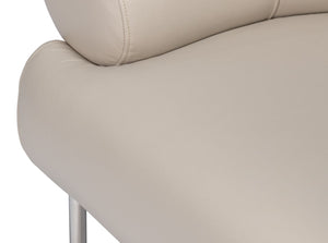 Sarreid Rondo White Leather Chair With Polished Stainless Steel Frame - Stylish & Modern Accent Furniture White  54066