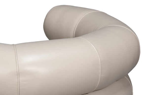 Sarreid Rondo Leather Swivel Chair In Crystal White - Elegant Design, Comfort, And 360-degree Mobility! White  54067