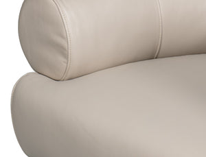 Sarreid Rondo Leather Swivel Chair In Crystal White - Elegant Design, Comfort, And 360-degree Mobility! White  54067