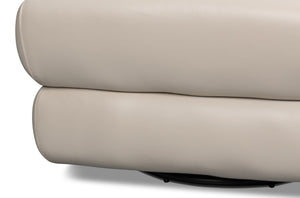 Sarreid Rondo Leather Swivel Chair In Crystal White - Elegant Design, Comfort, And 360-degree Mobility! White  54067