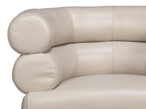 Sarreid Rondo Leather Swivel Chair In Crystal White - Elegant Design, Comfort, And 360-degree Mobility! White  54067