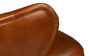 Sarreid Diddy Leather Chair - Luxurious Havana Brown Design For Stylish Living Rooms And Modern Interiors Brown  54069