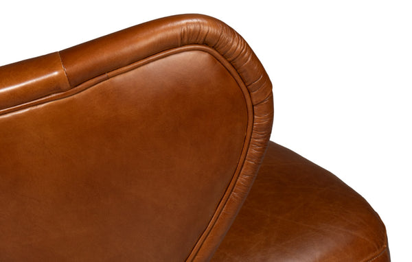 Sarreid Diddy Leather Chair - Luxurious Havana Brown Design For Stylish Living Rooms And Modern Interiors Brown  54069