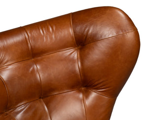 Sarreid Diddy Leather Chair - Luxurious Havana Brown Design For Stylish Living Rooms And Modern Interiors Brown  54069