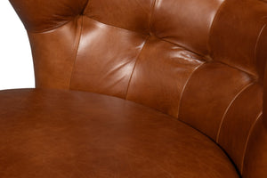 Sarreid Diddy Leather Chair - Luxurious Havana Brown Design For Stylish Living Rooms And Modern Interiors Brown  54069