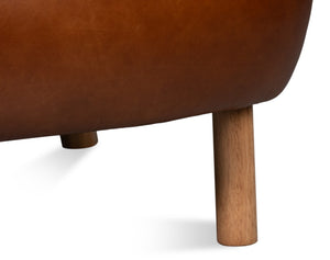 Sarreid Diddy Leather Chair - Luxurious Havana Brown Design For Stylish Living Rooms And Modern Interiors Brown  54069