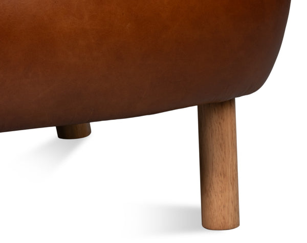 Sarreid Diddy Leather Chair - Luxurious Havana Brown Design For Stylish Living Rooms And Modern Interiors Brown  54069