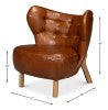 Sarreid Diddy Leather Chair - Luxurious Havana Brown Design For Stylish Living Rooms And Modern Interiors Brown  54069