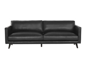 Sunpan Rogers Sofa - Luxurious Leather Comfort with Timeless Design for Your Living Room Sanctuary Cortina Black Leather