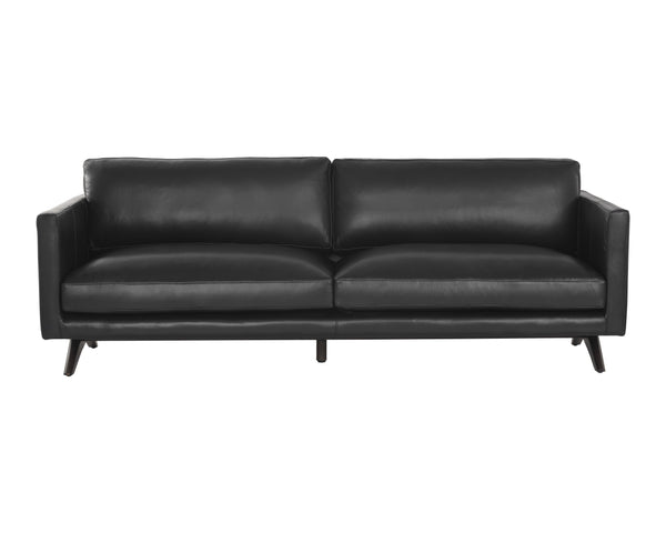 Sunpan Rogers Sofa - Luxurious Leather Comfort with Timeless Design for Your Living Room Sanctuary Cortina Black Leather