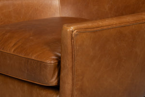 Sarreid Patron Highback Leather Chair In Elegant Cuba Brown – Luxurious Comfort With Sturdy Wood Frame Brown  54070
