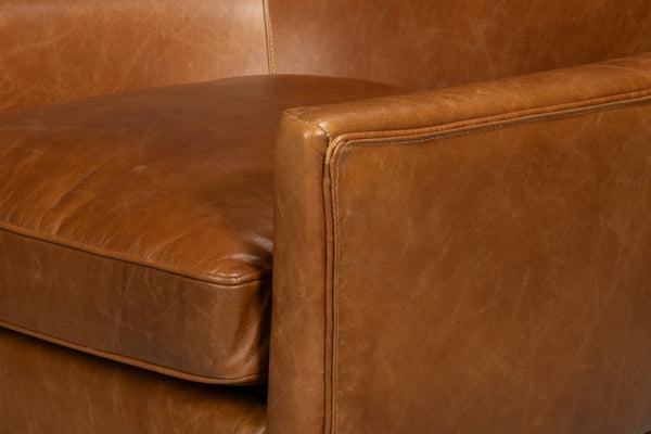 Sarreid Patron Highback Leather Chair In Elegant Cuba Brown – Luxurious Comfort With Sturdy Wood Frame Brown  54070