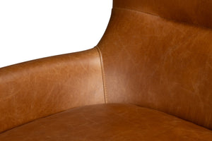 Sarreid Patron Highback Leather Chair In Elegant Cuba Brown – Luxurious Comfort With Sturdy Wood Frame Brown  54070